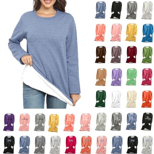 Winterpullover Damen Oversize Rundhals Pullover Teddy Fleece Pulli Basic Einfarbig Sweatshirt Winter Warm Plüsch Fleecepulli Dicke Thermo Longshirt Herbst Winter Sherpa Gefütterte Fleecepullover Winterpullover Damen Oversize Rundhals Pullover Teddy Fleece Pulli Basic Einfarbig Sweatshirt Winter Warm Plüsch Fleecepulli Dicke Thermo Longshirt Herbst Winter Sherpa Gefütterte Fleecepullover von Generisch