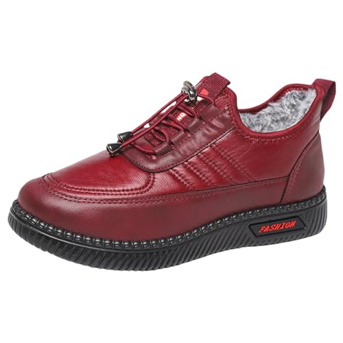 Winterschuhe Damen Gefüttert Lederschuhe Winterboots Low Top Sneaker Halbschuhe Winterstiefel Thermoschuhe Kurzstiefel Warm Winter Boots Rutschfest Wanderschuhe Trekkingschuhe Arbeitsschuhe von Generisch