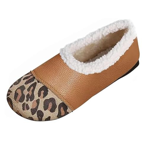 Winterschuhe Damen Gefüttert Winterboots Slip On Schuhe Pantoletten Winter Warm Hausschuhe Schlupfstiefel Plüsch Slipper Flache Schuhe Leichte Frottee Halbschuhe Low Top Sneaker Gr.36-43 von Generisch