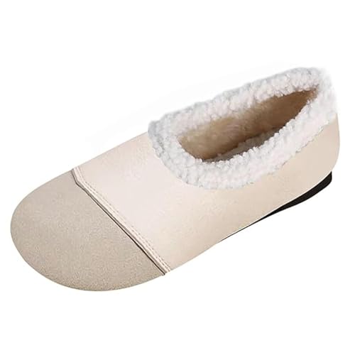 Winterschuhe Damen Gefüttert Winterboots Slip On Schuhe Pantoletten Winter Warm Hausschuhe Schlupfstiefel Plüsch Slipper Flache Schuhe Leichte Frottee Halbschuhe Low Top Sneaker Gr.36-43 von Generisch