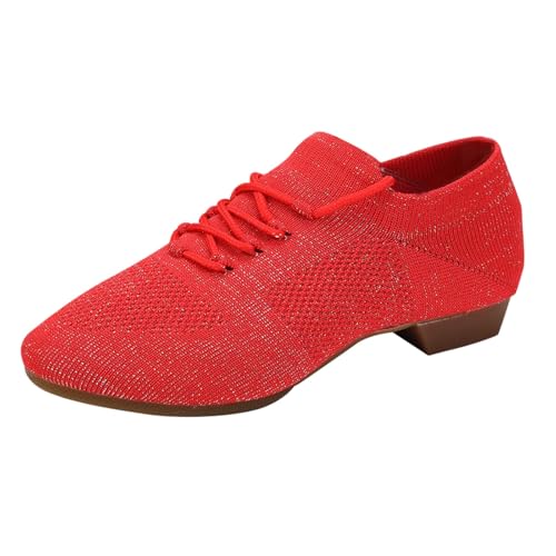 Winterschuhe Damen Und Cheerleading Schuhe Erwachsene Soft Bottom Body Training Mesh Tanzschuhe (Red, 37) Sneaker Barfußschuhe Herbst Herren Winter Weiß Orthopedische Barfuss Herrn 43 Blau von Generisch