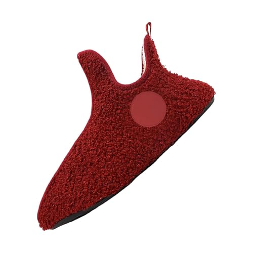 Winterschuhe Damen Warm, Hausschuhe Herren Geschlossen Winter Filzhausschuhe Plus Samt Kuschelschuhe rutschfest Schlupfschuhe Plateau Baumwollschuhe Kuschelige Plüschhausschuhe von Generisch