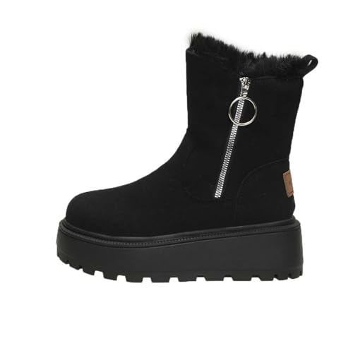 Winterschuhe Damen Warm, Stiefel Gefüttert Boots Schneestiefel Winter Trekking Wanderschuhe Damen, rutschfest Winterstiefel, Bequem Winterboots Reitstiefeletten Wasserdicht Ankle Boots Außenbereich von Generisch