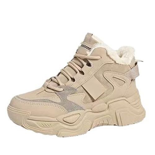 Winterschuhe Damen Winterstiefel Damen Winterboots Bequem Leicht Weitschaft Warme Fleece Kurzstiefeletten Elastische Ergonomie Breite Füße Fußgewölbestütze Damenstiefel von Generisch