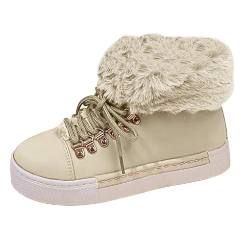 Winterschuhe Damen Winterstiefeletten Damen Gefüttert Winterboots Bequem Leicht Weitschaft Warme Fleece Kurzstiefeletten Elastische Ergonomie Breite Womens Boots von Generisch