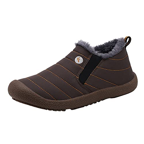 Winterschuhe Herren Gefüttert Schneestiefel Wasserdicht Winterstiefel Weich Rutschfest Schneeschuhe Warme Schlupfstiefel Flache Sohle Stiefeletten Bequem Kurzschaft Stiefel für den Winter von Generisch