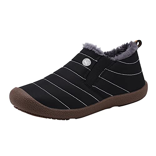 Winterschuhe Herren Gefüttert Schneestiefel Wasserdicht Winterstiefel Weich Rutschfest Schneeschuhe Warme Schlupfstiefel Flache Sohle Stiefeletten Bequem Kurzschaft Stiefel für den Winter von Generisch