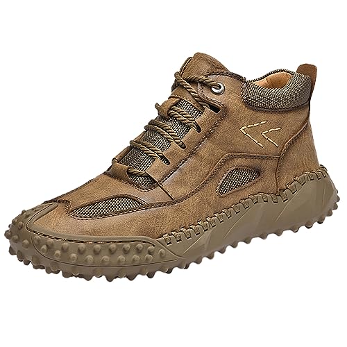Winterschuhe Herren Gefüttert Sicherheitsschuhe Hoch Leicht Trekkingschuhe Atmungsaktiv Wanderschuhe rutschfest Schneestiefel Weich Outdoor Schuhe Kunstleder Stiefeletten von Generisch