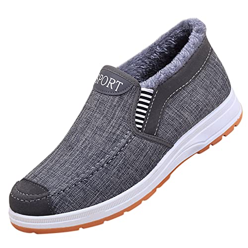 Winterschuhe Herren Gefüttert Slip On Sneaker Wanderschuhe Winter Warm Loafer Trekkingschuhe rutschfest Arbeitschuhe Winterboots Turnschuh Sportschuhe Schneeschuhe Outdoorschuhe Gr.39-44 von Generisch