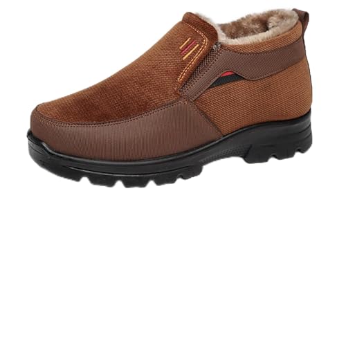 Winterschuhe Herren Gefüttert Wasserdicht - Bequeme Winterstiefel Mode Thermoschuhe Warm Outdoor Schneeschuhe - Runde Zehe Winterboots Rutschfest Winter Ankle Boots Flauschige Plüsch Schneestiefel von Generisch