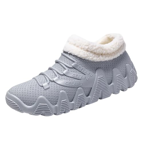 Winterschuhe Herren Jungen Regenschuhe Schuhe Bequeme leichte -Regenstiefel Frosted Outdoor-Regenstiefel (Grey, 44) von Generisch