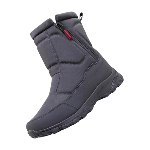 Winterschuhe Herren Mit Reißverschluss Gefüttert, Schneestiefel Herren Winter, Wanderstiefel High-Top Winterstiefel Non-Slip Outdoorschuhe Leichtgewicht Freizeitschuhe Bequem Sport Schuhe von Generisch