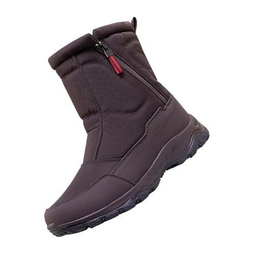 Winterschuhe Herren Mit Reißverschluss Gefüttert, Schneestiefel Herren Winter, Wanderstiefel High-Top Winterstiefel Non-Slip Outdoorschuhe Leichtgewicht Freizeitschuhe Bequem Sport Schuhe von Generisch