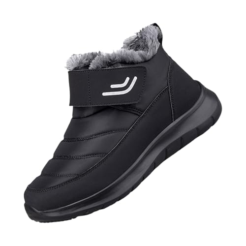 Winterschuhe Herren Ohne Schnürung, Wandersschuhe Herren Warm, Outdoorschuhe Leichtgewicht Wandersteifel Non-Slip Winterstiefel Fleece Wanderstiefel Bequeme Lässig Trekkingschuhe von Generisch