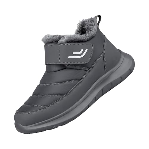 Winterschuhe Herren Ohne Schnürung, Wandersschuhe Herren Warm, Outdoorschuhe Leichtgewicht Wandersteifel Non-Slip Winterstiefel Fleece Wanderstiefel Bequeme Lässig Trekkingschuhe von Generisch