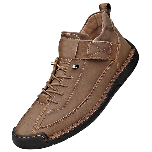 Winterschuhe Herren Ultra Bequeme Und Rutschfeste BarfußSchuhe Aus Leder Wasserdicht Wanderschuhe Outdoor Sportschuhe Leichte Atmungsaktiv Stiefeletten Handgefertigte VerschleißFest StraßEnlaufschuhe von Generisch