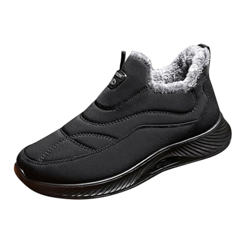 Winterschuhe Herren Warm Gefüttert Wasserdicht - Bequeme Winterstiefel Draussen Verdicken Winterboots Atmungsaktiv Schneestiefel Freizeit Flache Schneeschuhe Rutschfest Wanderstiefel von Generisch