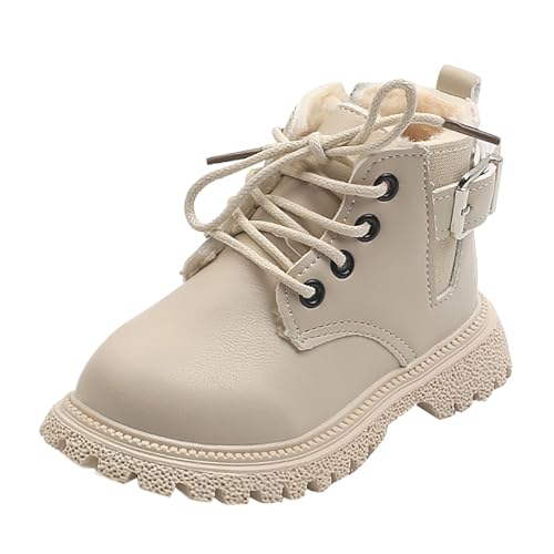 Winterschuhe Jungen und Mädchen Winterstiefel Kinder Stiefeletten Seitlicher Reißverschluss Booties Warm Gefütterte Schuhe Winddichte Kurze Stiefel Süßer Modische Kinderstiefel von Generisch