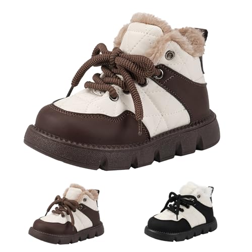 Winterschuhe Mädchen Boots Winter Stiefel Plüsch Flach Gummi Anti-Rutsch Plüschfütterung Wanderschuhe Winterstiefel Schneestiefel Kinder Sneaker Sportschuhe Leicht Walkingschuhe von Generisch