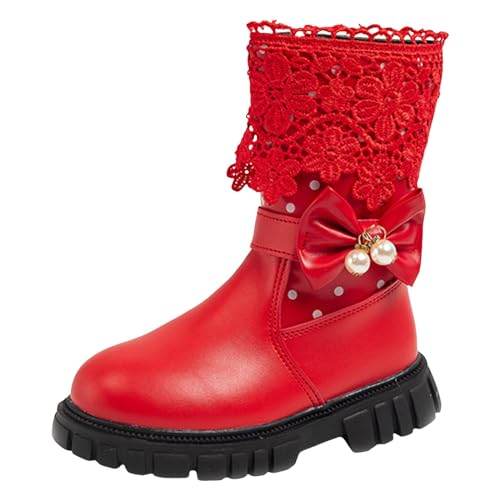 Winterschuhe Mädchen Stiefeletten Winter Warme Winterstiefel Kinder Modische Wanderschuhe Outdoor Stiefel Leicht Prinzessin Schuhe Einfarbige Freizeitstiefel Trachtenschuhe von Generisch