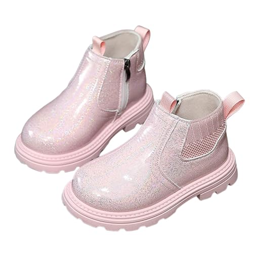 Winterschuhe Mädchen Winterstiefel Kinder Modische Spitzenstiefel rutschfeste KinderschuheAtmungsaktive Nude Stiefel Stiefeletten Mädchen Stiefel Winterschuhe Lackstiefel von Generisch