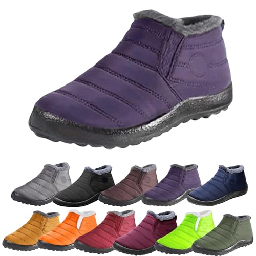 Winterstiefel Damen,Winterschuhe Damen Wasserdicht,Winter Gefüttert Stiefeletten,Rutschfest Stiefeletten,Warme Outdoor-Schuhe mit Fellfutter,Winter Boots,Snow Boots,Warm Comfort Ankle Booties von Generisch