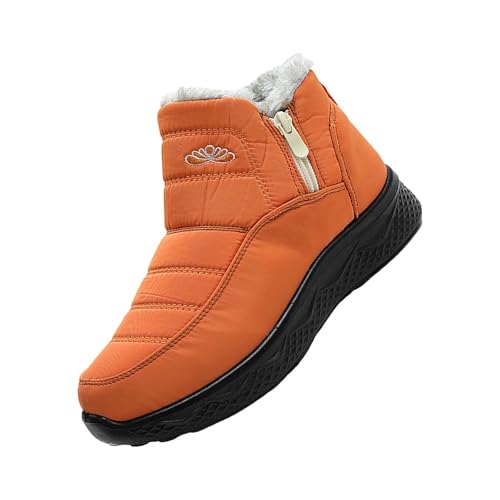 Winterstiefel Damen Gefüttert Schneestiefel Kurzschaft Stiefel Chelsea Mit Rutschfest Sohle Runde Zehe Flach Damenstiefel Kurzstiefel Bequem Warm Stiefeletten Mit Seitlichem Reißverschluss von Generisch