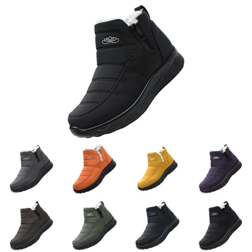 Winterstiefel Damen Gefüttert Und Wasserdicht, Winterboots Herren Gefüttert, Schneestiefel Plateau Ankleboots rutschfest Wanderschuhe Orthopädische Snowboots Slip-On Schneeschuhe Freizeitschuhe von Generisch