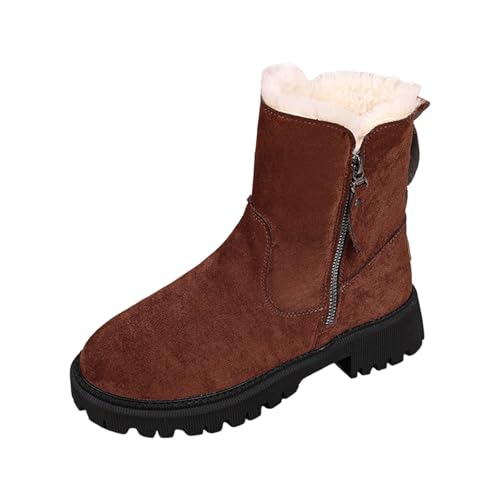 Winterstiefel Damen Gefüttert Wasserdicht,Stiefeletten Damen Warm Winterschuhe Schneestiefel Outdoor Winter Boots Mit Seitlicher Reißverschluss Stiefel 37 Rot von Generisch