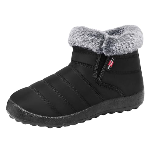 Winterstiefel Damen Gefüttert Winter Wärme Schneestiefel Wasserdicht Winterschuhe Boots Schuhe Winterboots Stiefel Wanderstiefel (Black, 40) von Generisch