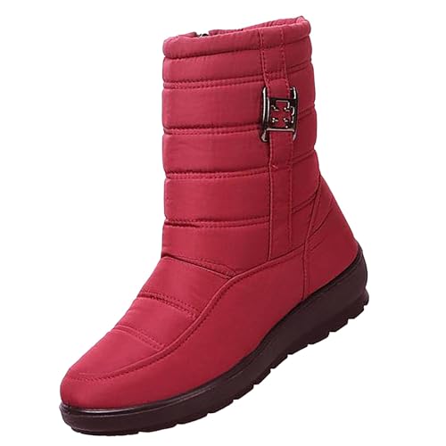 Winterstiefel Damen Gefüttert Winterboots Winterschuhe Wasserdicht Stiefeletten Schneeschuhe Warm Kurzstiefel Wanderschuhe Trekkingschuhe Rutschfest Arbeitsschuhe Winter Boots Thermostiefel von Generisch