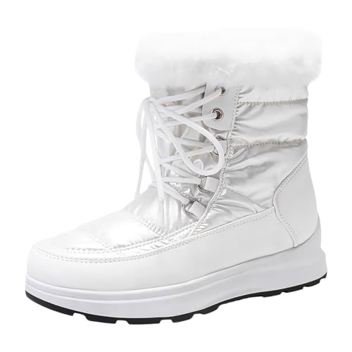 Winterstiefel Damen Winterschuhe Damen Winterboots Outdoor rutschfeste Weitschaft Große Größen Winter Boots Women Elastische Ergonomie Breite Füße Winterschuhe Gefüttert von Generisch