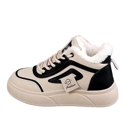 Winterstiefel Damen Winterstiefel Damen Winter Schuhe Bequem Leicht Weitschaft Warme Fleece Kurzstiefeletten Elastische Ergonomie Breite Füße Fußgewölbestütze von Generisch