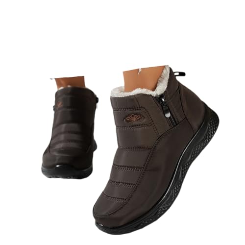Winterstiefel Herren Damen,Klassische Stiefel Winterschuhe Wasserdicht Warm Bequem Leicht Plush Gefütterte Schneestiefel Flachboden Stiefeletten Outdoors rutschfeste Stiefel Boots von Generisch
