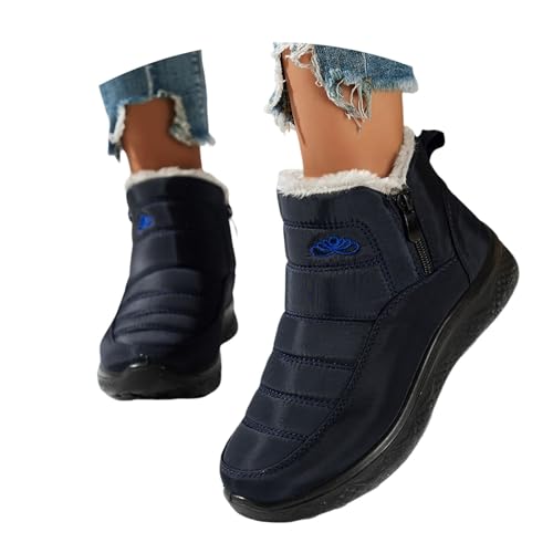 Winterstiefel Herren Damen,Klassische Stiefel Winterschuhe Wasserdicht Warm Bequem Leicht Plush Gefütterte Schneestiefel Flachboden Stiefeletten Outdoors rutschfeste Stiefel Boots von Generisch