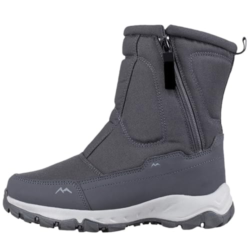Winterstiefel Herren Gefüttert, Warme Schneestiefel Herren, Wanderstiefel Mit Reißverschluss Outdoorstiefel Rutschhemmend Westernstiefel Leichtgewicht Arbeitsstiefel Alltag Lässig Stiefel von Generisch
