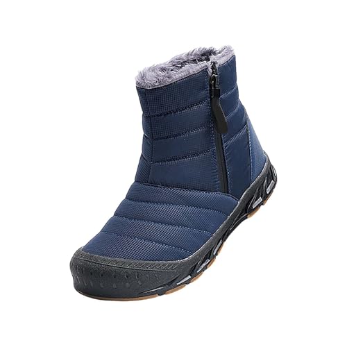 Winterstiefel Herren Gefüttert, Winterboots Fleecefutter Schneestiefel Wollstiefel mit Reißverschlüsse Stiefeletten Rutschfest Schneeboots Freizeit Schlupfstiefel Bequem Thermostiefel von Generisch