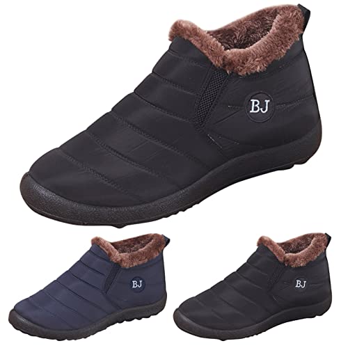 Winterstiefel Herren Gefüttert Warm Und Rutschfeste - Schneestiefel Warm Low Einfarbig Winterschuhe Bequem Schlupfstiefel Atmungsaktiv Thermoschuhe Outdoor Herrenboots Herrenstiefe von Generisch