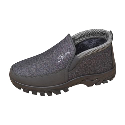Winterstiefel Herren Warm, Schneesstiefel Herren Winter, Wanderschuhe Low-Top Winterschuhe Fleece Gefüttert Sportschuhe Slip On Freizeitschuhe Klassischer Vintage Outdoorschuhe Für Casual von Generisch
