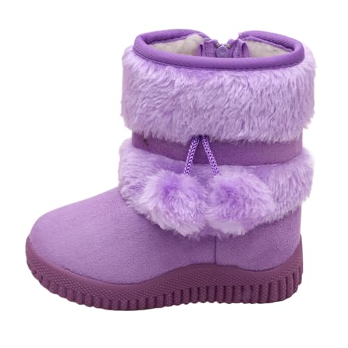 Winterstiefel Kinder Klassische Stiefel für Prinzessinnenstiefel Gummistiefel Herbststiefel PU Leder weiche Sohle Profilsohle Dicke ideal den täglichen Gebrauch von Generisch