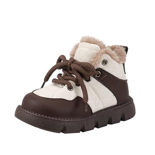 Winterstiefel Kinder Sneaker Kinderschuhe Gefütterte Warm Schnürschuhe Mädchen Jungen Hallenschuhe Sportschuhe Laufschuhe Turnschuhe Rutschfeste Hallenturnschuhe Freizeitschuhe Walkingschuhe von Generisch