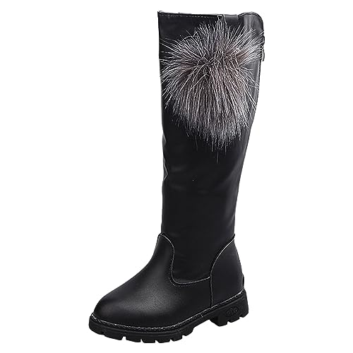Winterstiefel Kinder Stiefelschuh Chelsea Boot High-Top Stiefel Winterschuhe Mädchen Modische Flache mit Seitlichem Reißverschluss Leder von Generisch