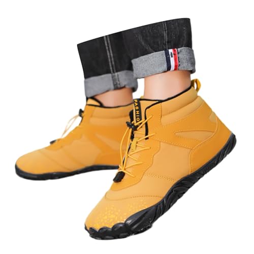 Winterstiefel zum Schnüren für Paare, warme und Bequeme Stiefel für Männer und Frauen Flach Damen 38 (Yellow, 42) von Generisch