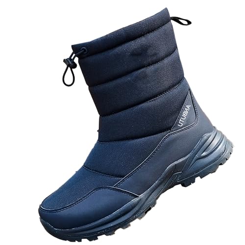 Winterstiefeletten Damen Gefüttert Winterstiefeletten Damen Gefüttert Winter Schuhe Outdoor Rutschfeste Weitschaft Warme Fleece Kurzstiefeletten Elastische Ergonomie Winterschuhe von Generisch