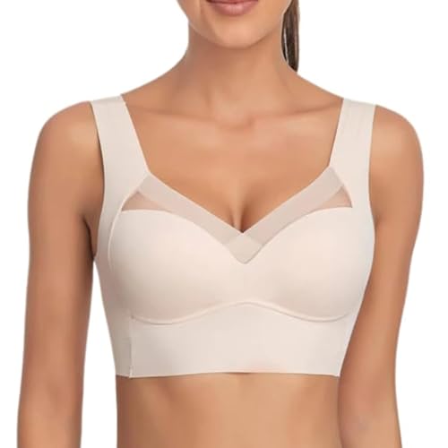 Wmbra BH Für Seniorinnen Original, Natürliche Eleganz Unsichtbare Unterstützung Null Gefühl Bügellos Push-Up Bequem BH (DE/NL/SE/PL, Alphanumerisch, L, Regular, Regular, Beige) von Generisch