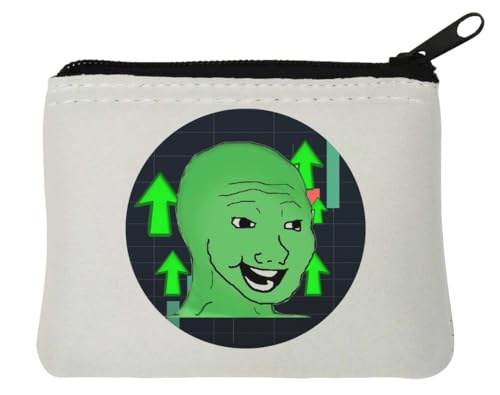 Wojak Feels Guy Stocks Stonks Go Up Neopren-Geldbörse, 10 x 11 cm, Weiß von Generisch