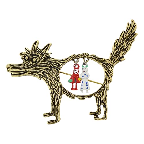 Wolf Brosche Pin - Retro Metal Animal Revers Pin | Elegantes ästhetisches Corsage für Kleid und Hemd | Cooler Urlaubsdekorationsclip | Modestift für Frauen -Outfit und Neujahrsgeschenk von Generisch