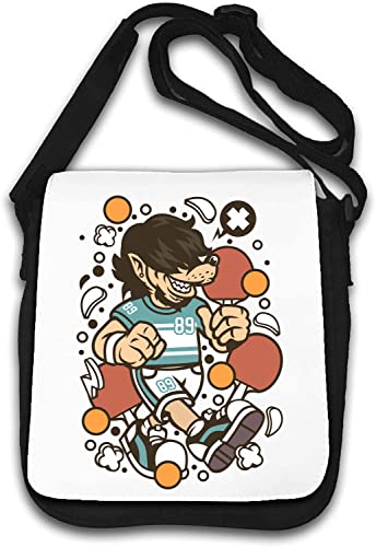 Wolf Ping Pong Player Werwolf Lycan Artwork Umhängetasche Weiß von Generisch