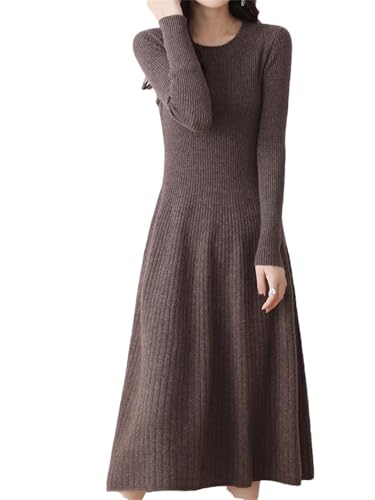 Wollkleider für Damen, langer Stil, coffee, L/Tall von Generisch