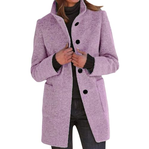 Wollmantel Damen Winter Mantel Lang Wintermantel Elegante Damenmantel Casual Tweed Übergangsjacke Einfarbig Freizeitjacke Stehkragen Jacke Mit Knöpfen Winterjacke Frauen Mit Taschen Wolljacke Wollmantel Damen Winter Mantel Lang Wintermantel Elegante Damenmantel Casual Tweed Übergangsjacke Einfarbig Freizeitjacke Stehkragen Jacke Mit Knöpfen Winterjacke Frauen Mit Taschen Wolljacke von Generisch